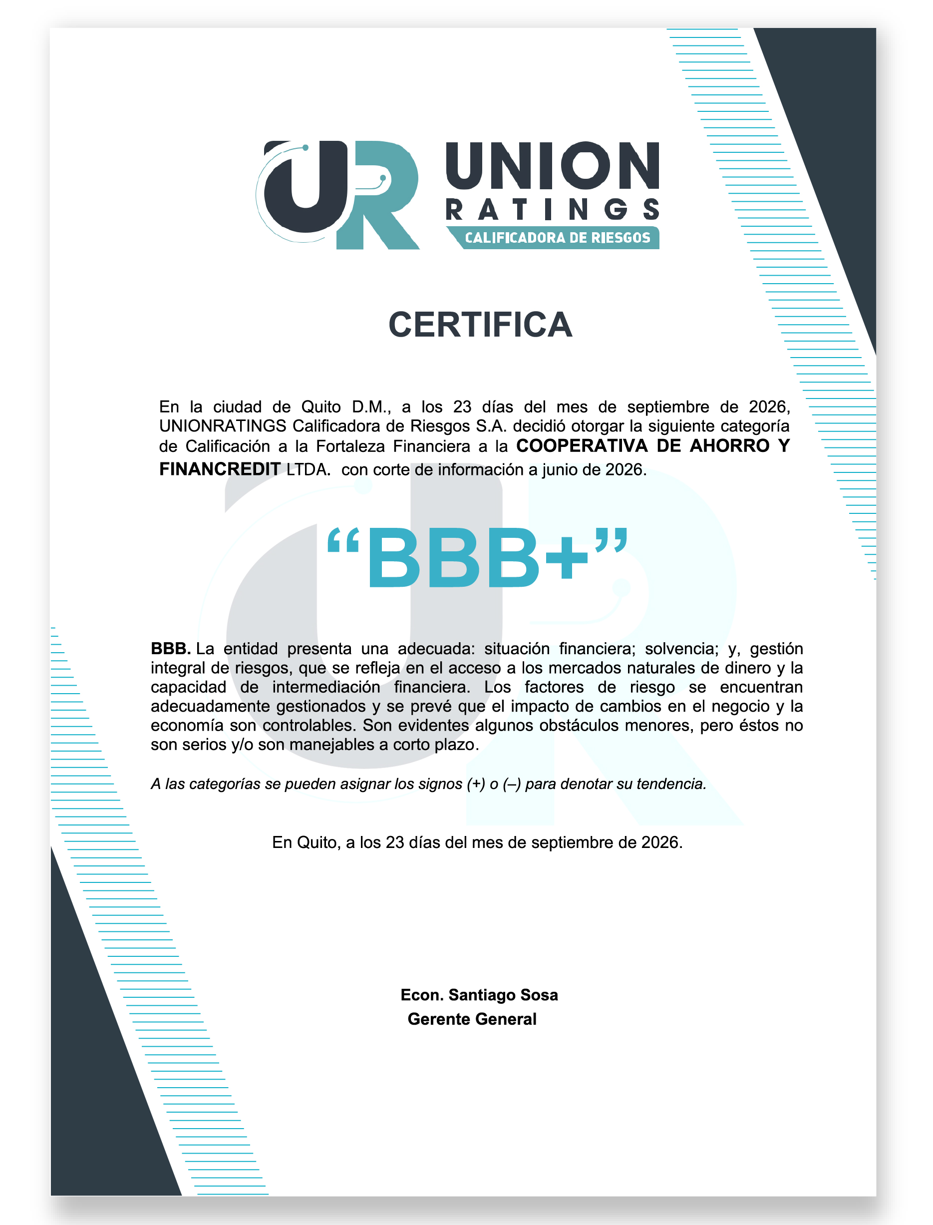 calificadora coac financredit